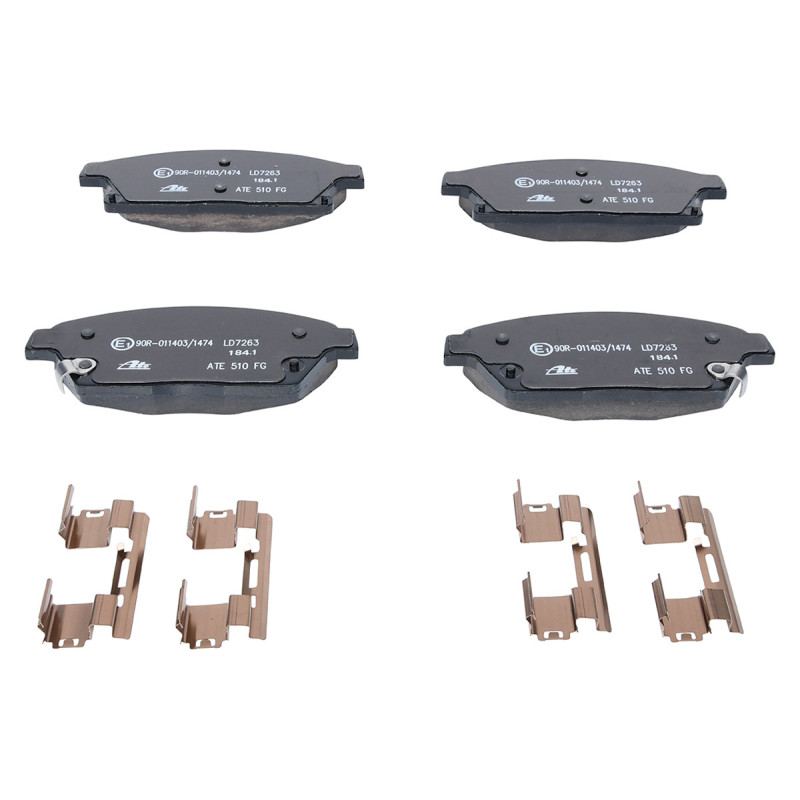 Jeu de quatre plaquettes de frein à disque ATE