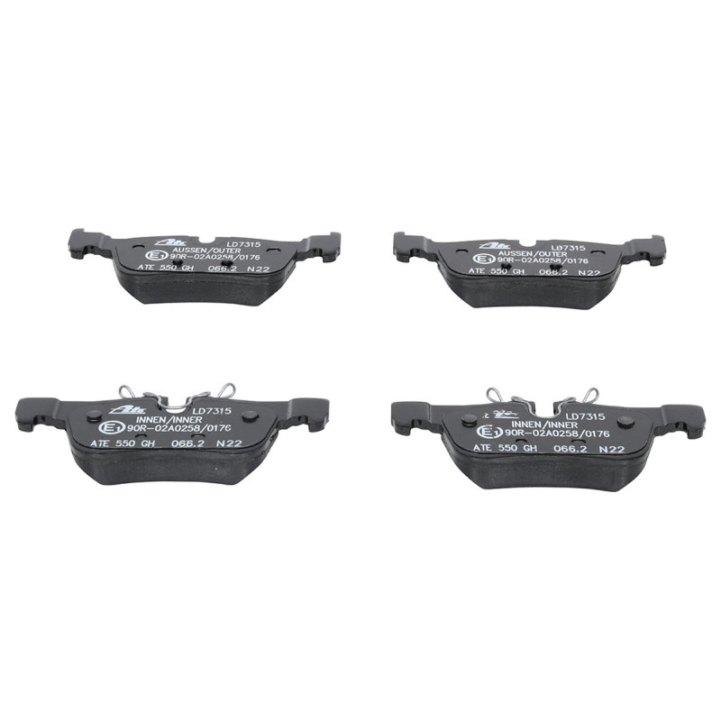 Jeu de quatre plaquettes de frein à disque ATE
