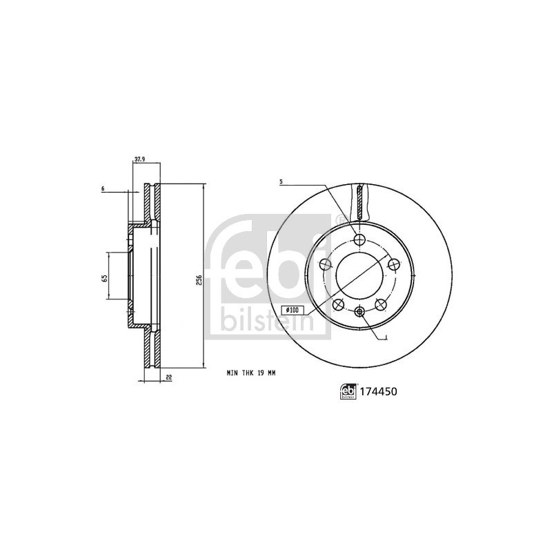 Jeu de 2 disques de frein FEBI BILSTEIN