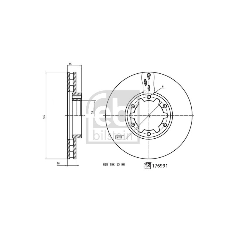 Jeu de 2 disques de frein FEBI BILSTEIN