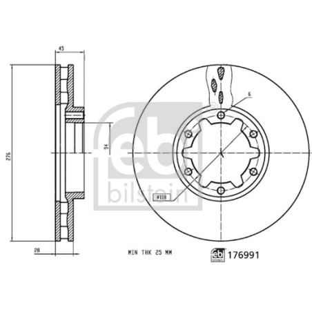 Jeu de 2 disques de frein FEBI BILSTEIN