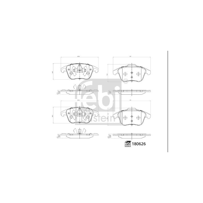 Jeu de quatre plaquettes de frein à disque FEBI BILSTEIN