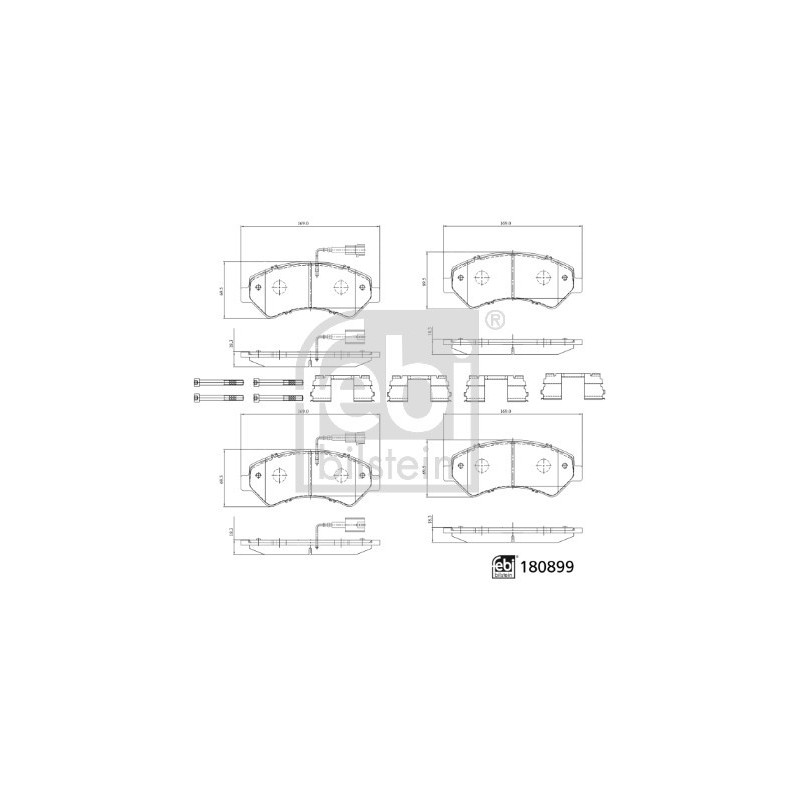 Jeu de quatre plaquettes de frein à disque FEBI BILSTEIN