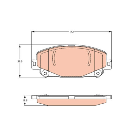 Jeu de quatre plaquettes de frein à disque TRW