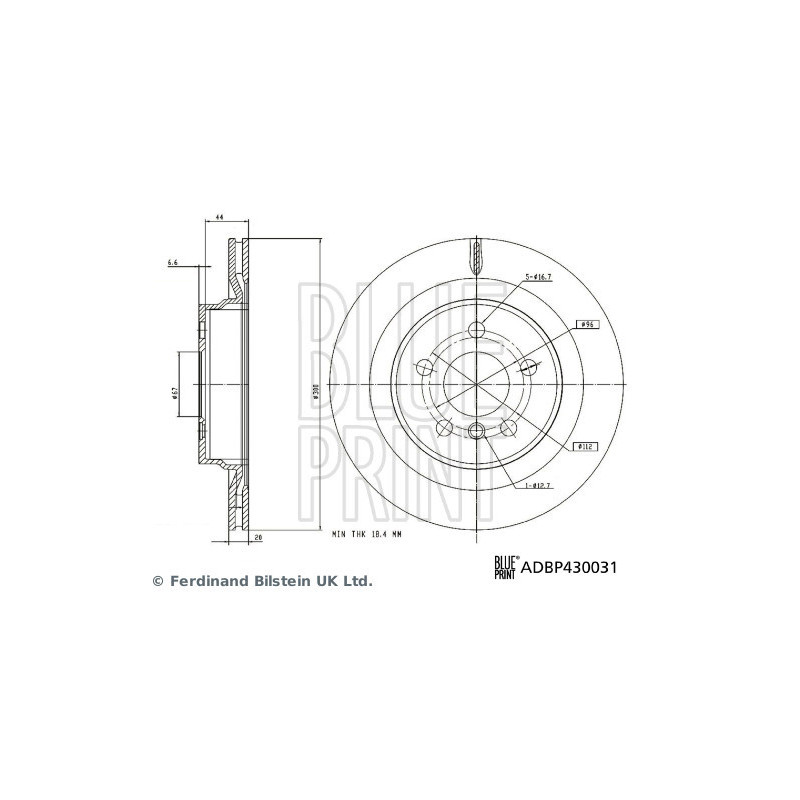 Jeu de 2 disques de frein BLUE PRINT