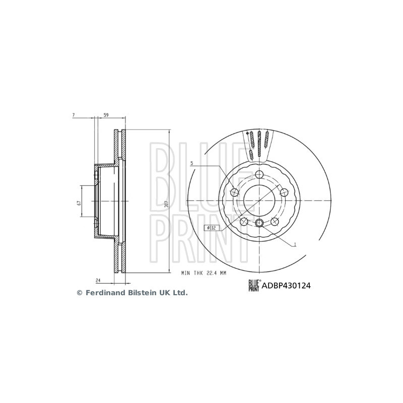 Jeu de 2 disques de frein BLUE PRINT