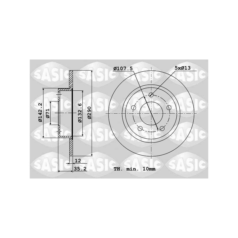 Jeu de 2 disques de frein SASIC