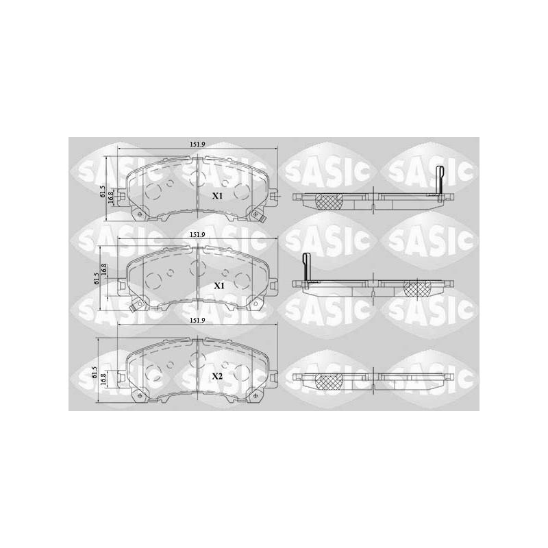 Jeu de quatre plaquettes de frein à disque SASIC