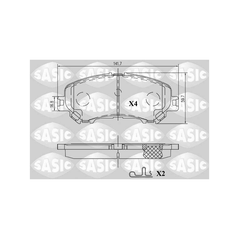 Jeu de quatre plaquettes de frein à disque SASIC