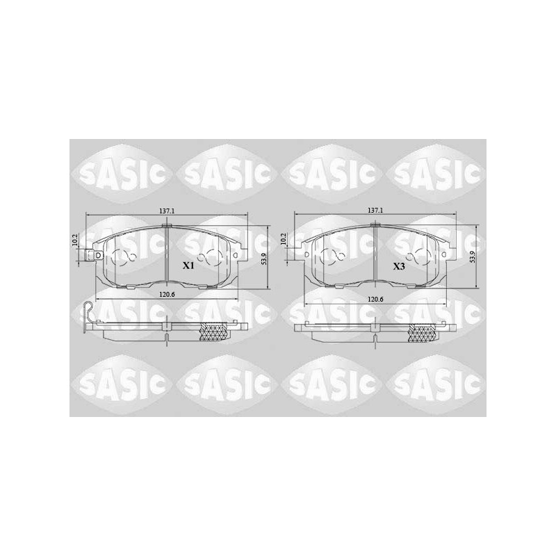 Jeu de quatre plaquettes de frein à disque SASIC