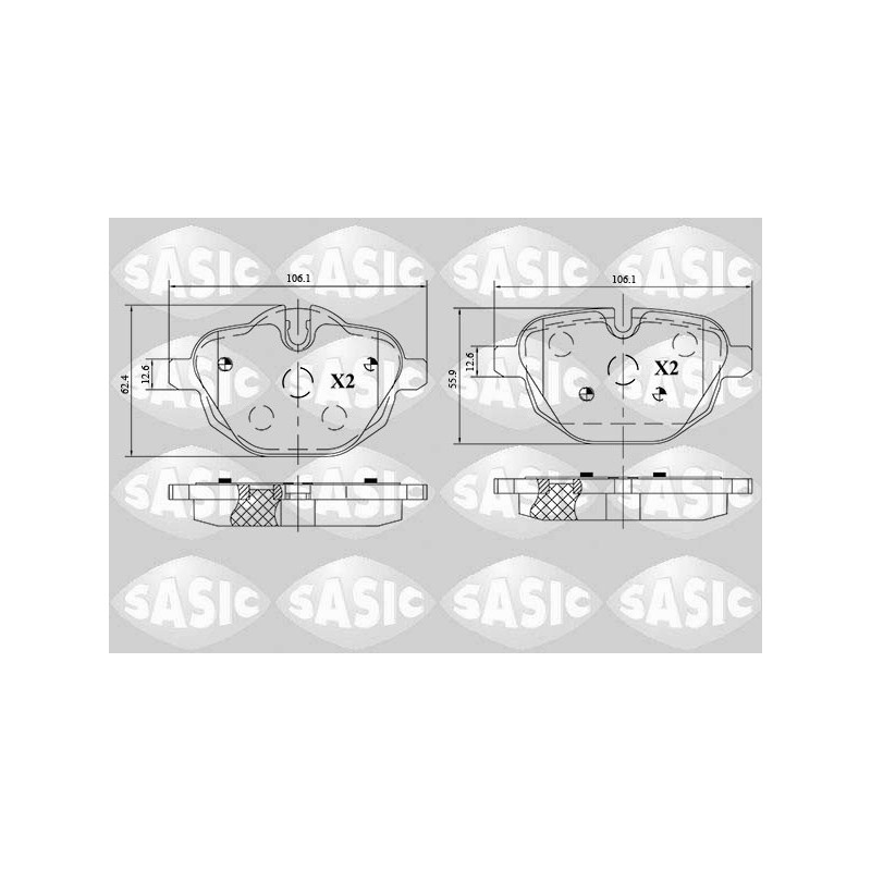 Jeu de quatre plaquettes de frein à disque SASIC