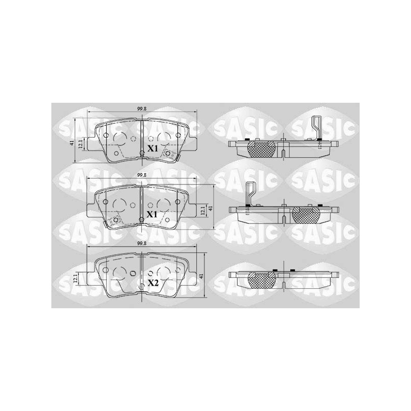 Jeu de quatre plaquettes de frein à disque SASIC