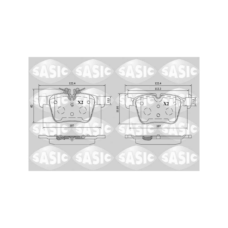Jeu de quatre plaquettes de frein à disque SASIC