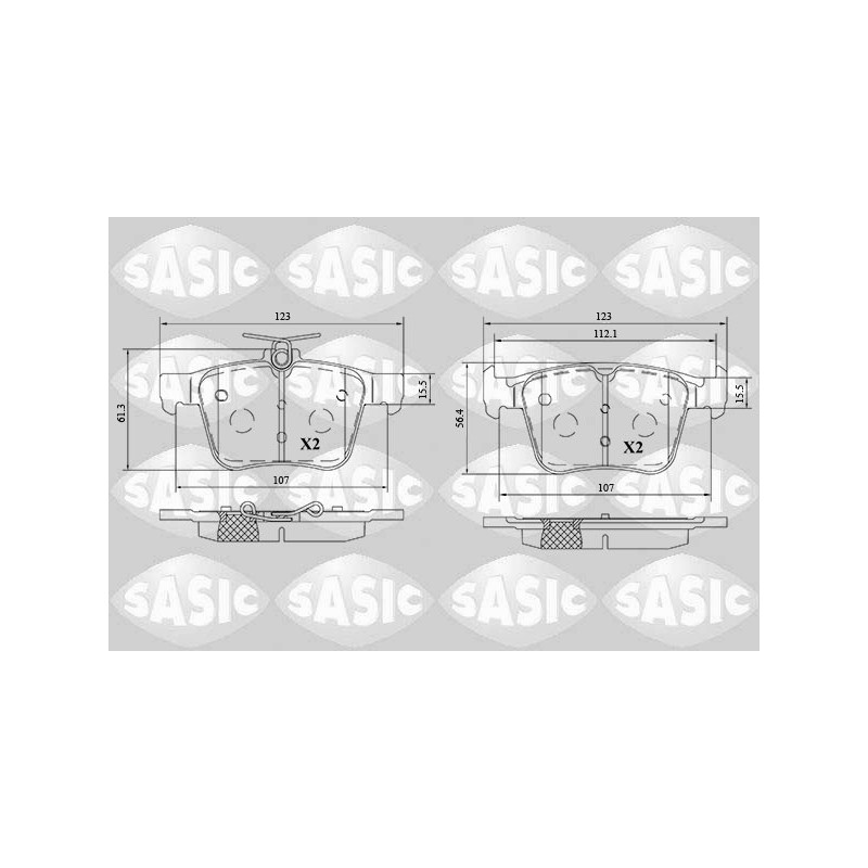 Jeu de quatre plaquettes de frein à disque SASIC