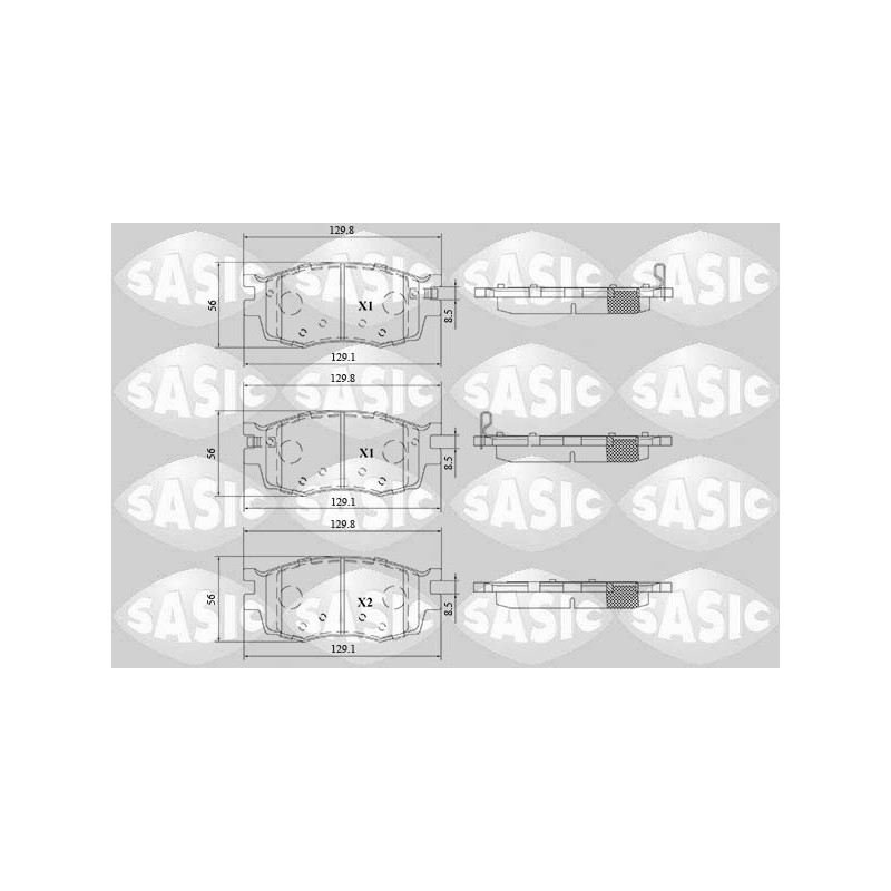 Jeu de quatre plaquettes de frein à disque SASIC
