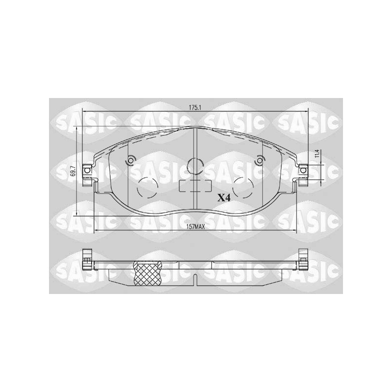 Jeu de quatre plaquettes de frein à disque SASIC