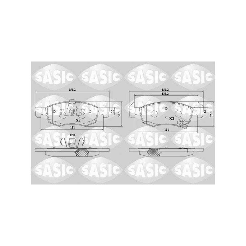 Jeu de quatre plaquettes de frein à disque SASIC