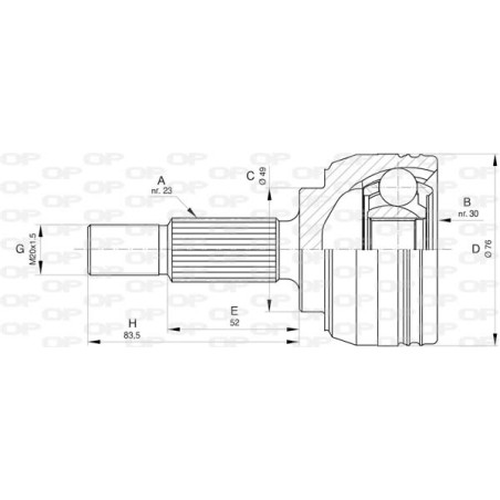 Tête de cardan OPEN PARTS