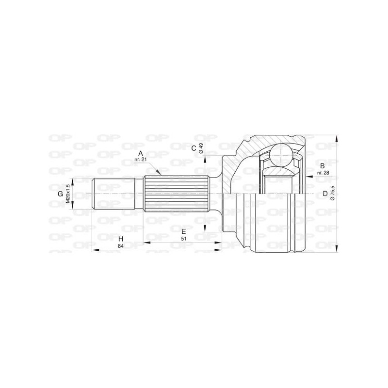 Tête de cardan OPEN PARTS