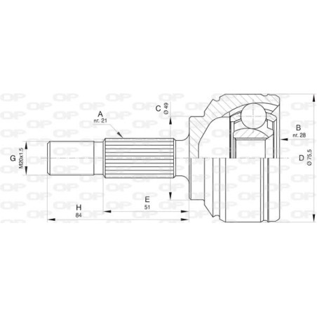 Tête de cardan OPEN PARTS