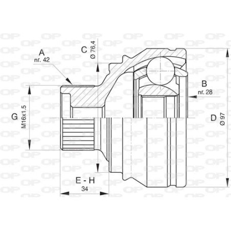 Tête de cardan OPEN PARTS