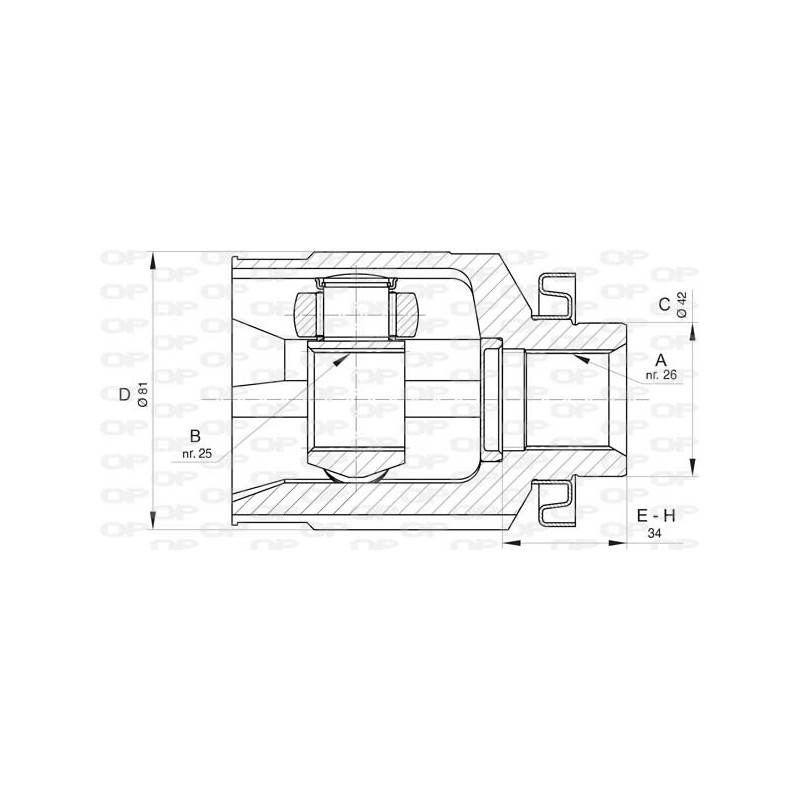 Tête de cardan OPEN PARTS