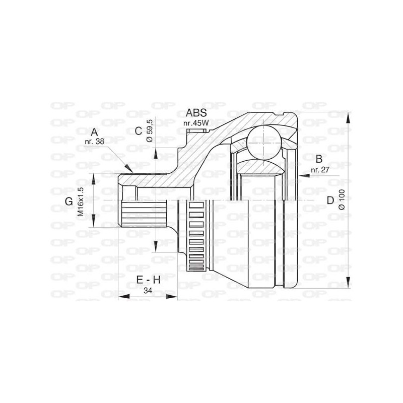 Tête de cardan OPEN PARTS