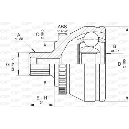 Tête de cardan OPEN PARTS