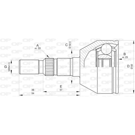 Tête de cardan OPEN PARTS