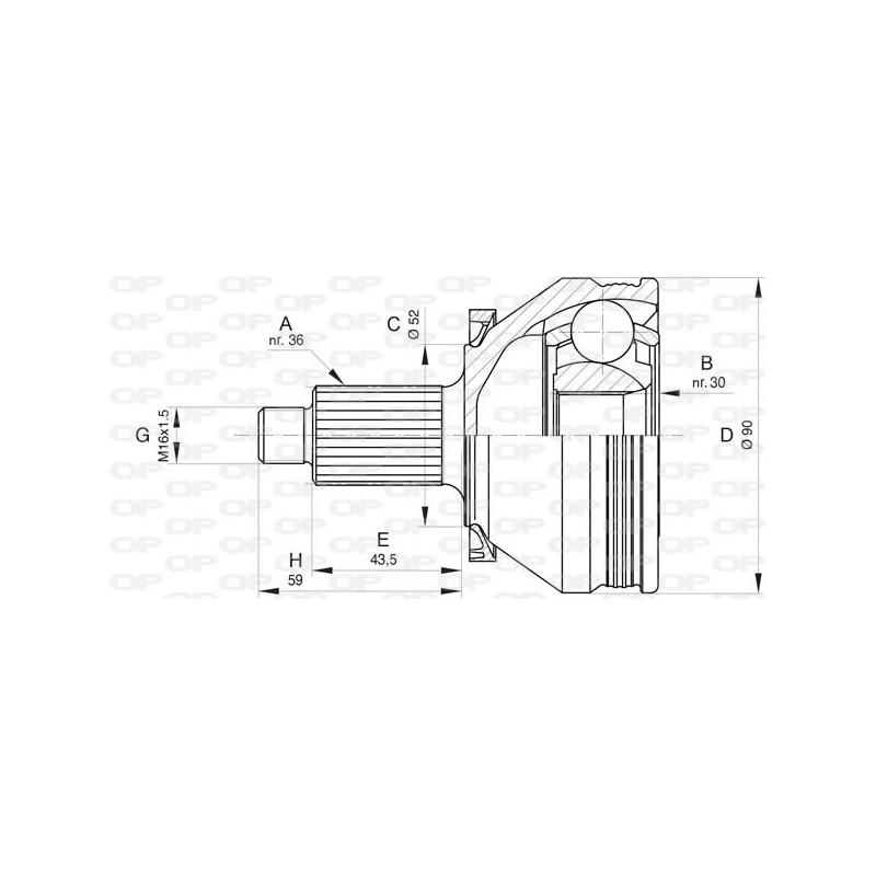 Tête de cardan OPEN PARTS