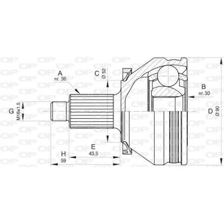 Tête de cardan OPEN PARTS
