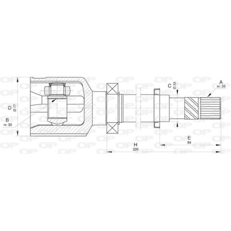 Tête de cardan OPEN PARTS