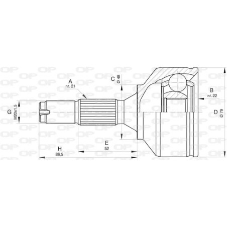 Tête de cardan OPEN PARTS