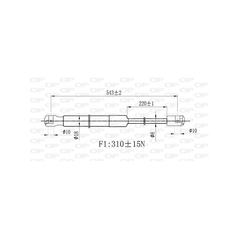 Vérin de capot OPEN PARTS
