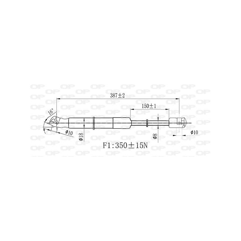 Vérin de coffre / hayon OPEN PARTS