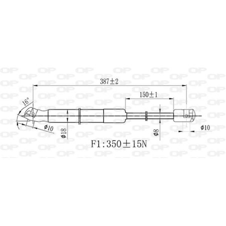 Vérin de coffre / hayon OPEN PARTS