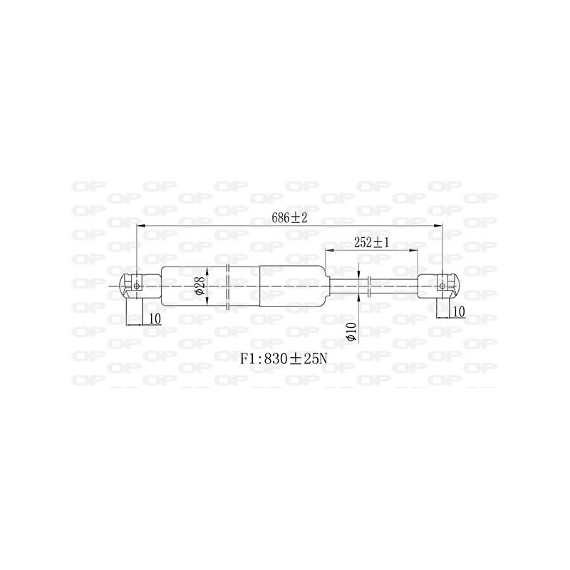 Vérin de coffre / hayon OPEN PARTS