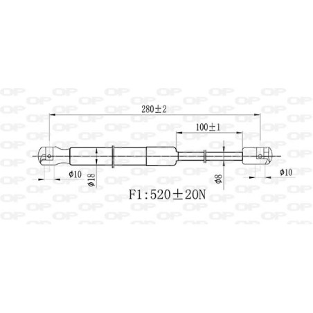 Vérin de coffre / hayon OPEN PARTS