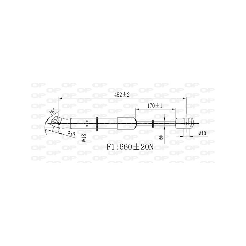 Vérin de coffre / hayon OPEN PARTS