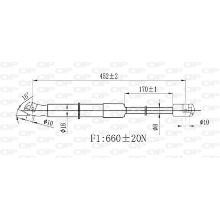 Vérin de coffre / hayon OPEN PARTS