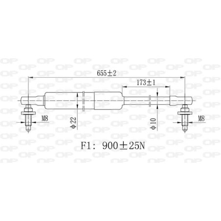 Vérin de coffre / hayon OPEN PARTS