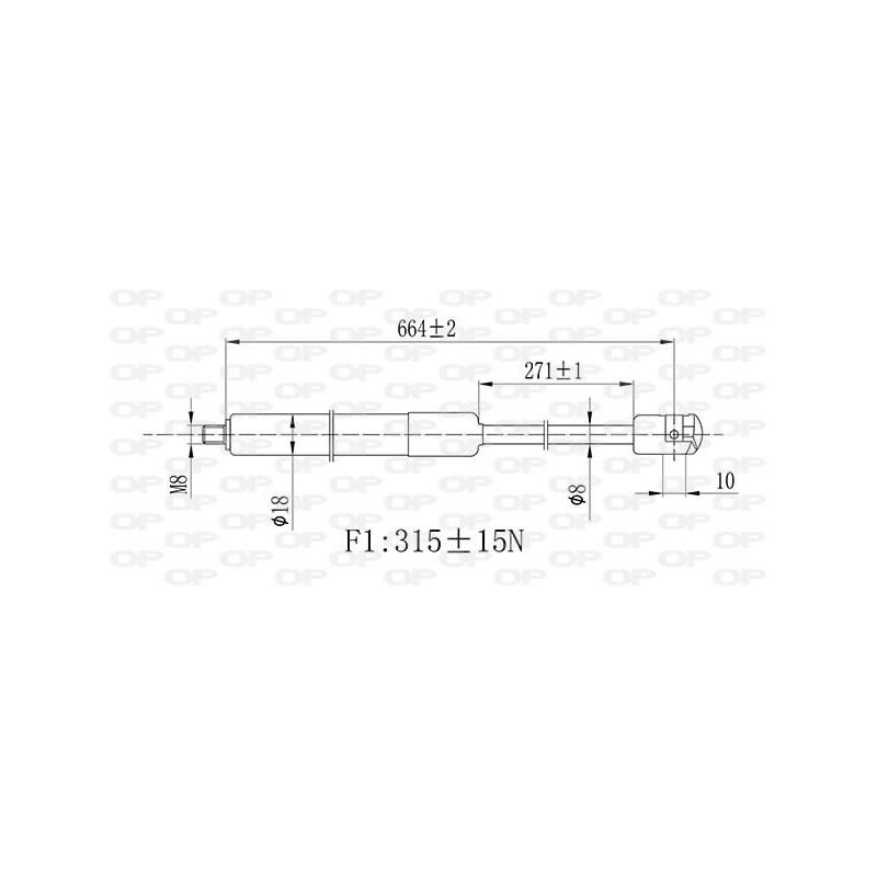 Vérin de capot OPEN PARTS