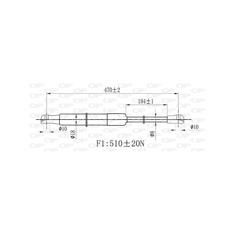 Vérin de coffre / hayon OPEN PARTS