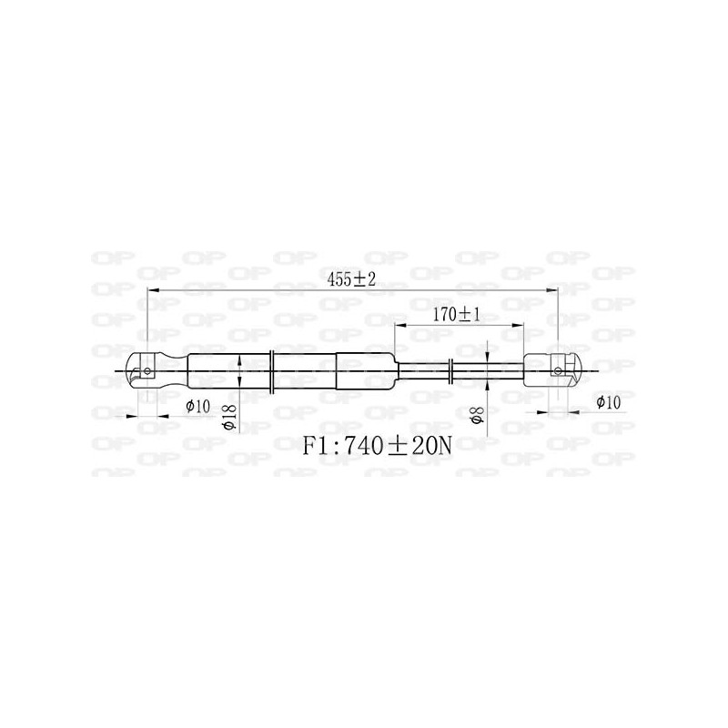 Vérin de coffre / hayon OPEN PARTS