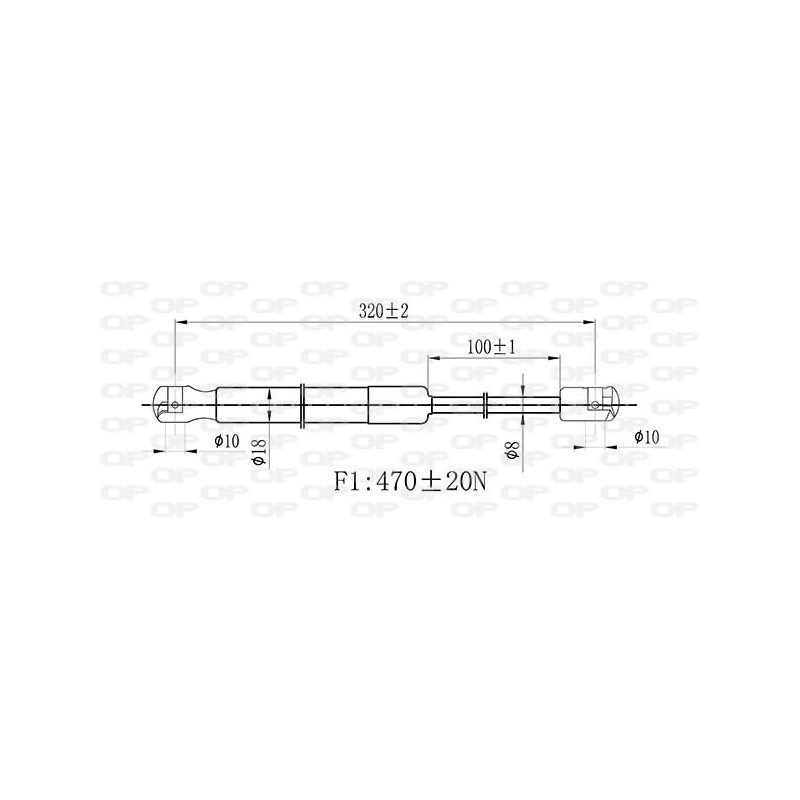 Vérin de coffre / hayon OPEN PARTS