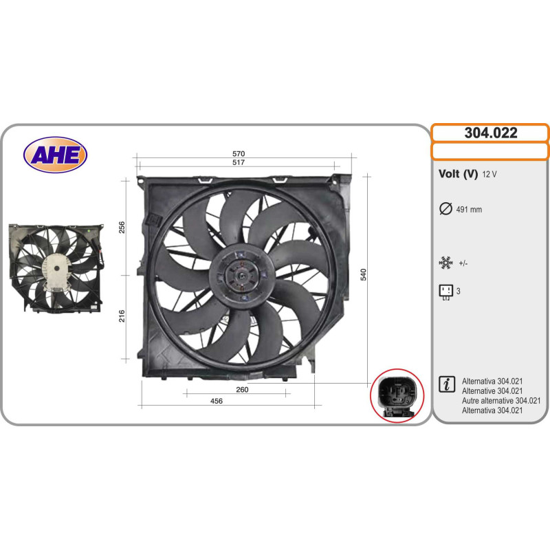Ventilateur (refroidissement moteur) AHE