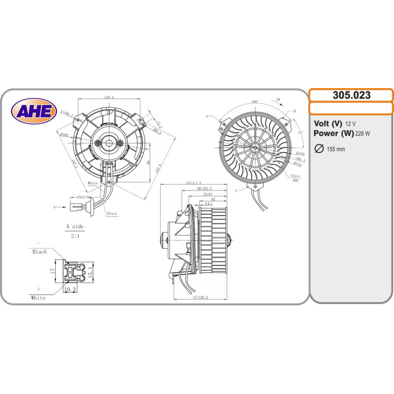 Pulseur d'air habitacle AHE