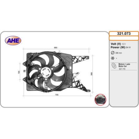 Ventilateur (refroidissement moteur) AHE