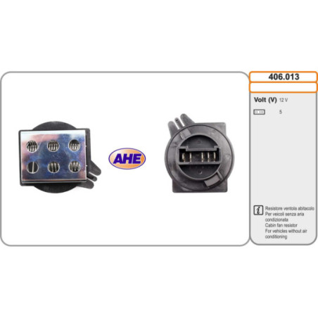 Résistance de série, moteur électrique-ventilateur du radiat AHE