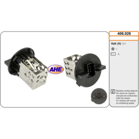 Résistance de série, moteur électrique-ventilateur du radiat AHE